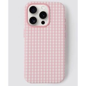 Apple iPhone 15 Pro Hello Lux Pink Gingham Phone Case